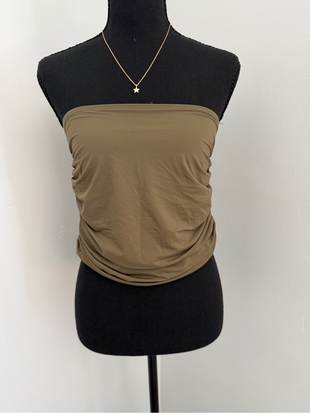 NWT Edikted Olive Strapless Ruched Tube Top S Y2K Going Out